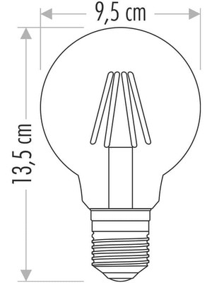 Cata CT 4354 6W/3000K Edison G95 Glop Uzun  LED Ampul Günışığı