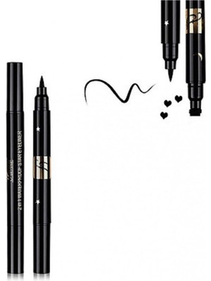HaLVeY Kalem ve Kalp Baskılı Eyeliner Hassas Uç ile Siyah Renkli Makyaj Ürünü