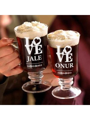 Hediye Shop Çiftlere  Love Temalı Irish Kahve Seti