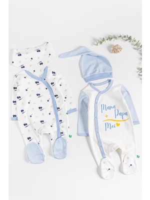 Babymod Palmiye Desenli 2'li Uzun Kollu Erkek Bebek Tulum
