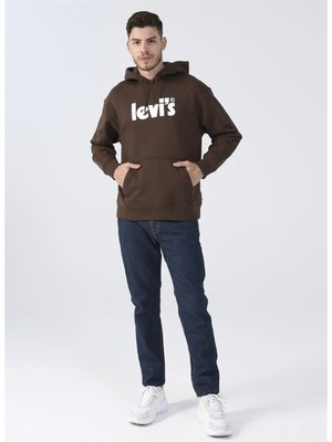 Levi's Erkek Kapüşonlu Relax Fit Kahverengi Sweatshirt - A2639-0011