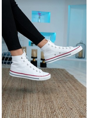 By Salda Unisex Beyaz Bilekli Spor Sneaker