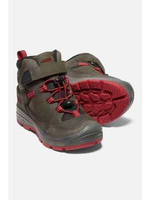 Keen Redwood Mid Wp - Su Geçirmez Çocuk Botu - Haki