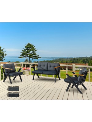 Dekoroom's 2+1+1 Zeta Bahçe Takımı, Balkon, Bahçe, Cafe Mobilyası, Süngerli Metal Çay Seti