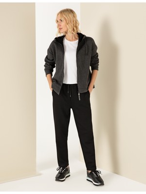 Pierre Cardin Kadın Siyah Mom Fit Eşofman Altı 50253886-VR046