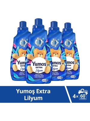 Yumoş Extra Lilyum Konsantre Çamaşır Yumuşatıcı 4 x 1440 ml