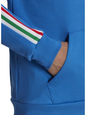 Adidas Kapüşon Yaka Mavi - Yeşil Erkek Sweatshirt HK7399 Fb Natıons Hdy