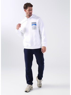 Fabrika Sports Kapüşon Yaka Düz Beyaz Erkek Sweatshirt Sores