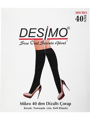 Desimo 12'li Kadın Dizaltı Çorap Mikro 40 Denye Siyah Renk