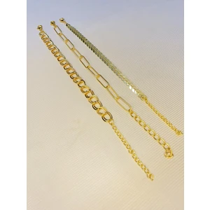 Bers Aksesuar Kadın Altın Kaplama Saat Yanı Zincir Bileklik