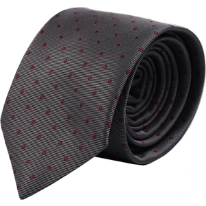 Noktalı Desen Gri & Bordo Kravat
