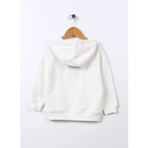 Baskili Kız Çocuk Ekru Sweatshirt Grow Girl