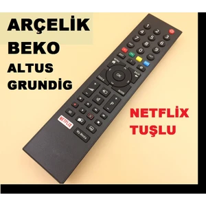 Ata Elektronik Grundig Arçelik Beko Altus Full Hd 4K Smart LED Tv Kumanda Tüm Modeller- Netflix Tuşlu