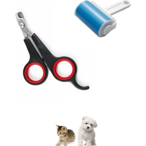 2li Set Kedi Köpek Siyah Renk Tırnak Makası ve Yıkanabilir Tüy ve Toz Toplama Rulosu Yeni Nesil
