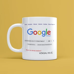 Kişiye Özel Google Dünyanın En Iyi Öğretmeni Tasarımlı Kupa Bardak Mr-01