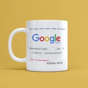 Kişiye Özel Google Dünyanın En Iyi Abisi Tasarımlı Kupa Bardak Mr-03