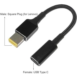 Dişi Type C - Erkek Square Plug Dönüştürücü Kablo Lenovo Uyumlu