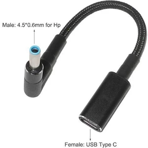 Dişi Type C - Erkek 4.5x0.6mm Hp Dönüştürücü Kablo Tip-C To 4506HP