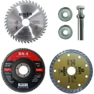 Hesaplı Hırdavat  Mermer Granit Fayans 115MM Daire Disk Seti Matkap Aparatlı Taşla