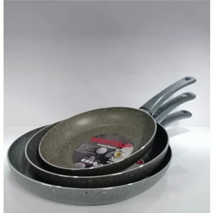 3 Lü Granit Tava Seti 24-26-28 cm Gri Renk