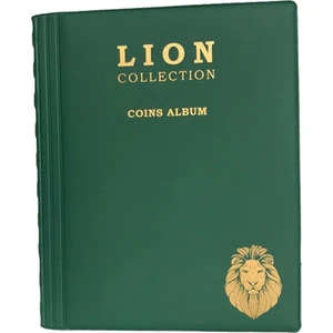 3Alp Koleksiyon Lion Madeni Para Cep Albümü 10 Sayfa - 120 Cepli - Yeşil