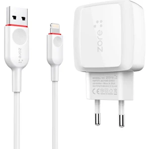 Case 4U Zore Vest Serisi V2 Lightning 2 in 1 Şarj Seti 12W Beyaz