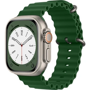 M.TK Moveteck Apple Watch Ultra 49MM Uyumlu Kordon Waterproff Ayarlanır Tokalı Silikon Kayış Bileklik