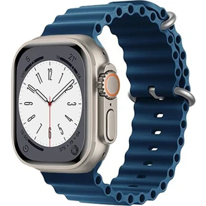 M.TK Moveteck Apple Watch Ultra 49MM Uyumlu Kordon Waterproff Ayarlanır Tokalı Silikon Kayış Bileklik