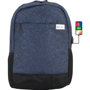 Case Club Sırt Çantası 15,6 Inç Laptop Bölmeli USB Aparatlı Yandan Cepli Unisex