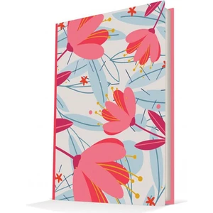Pastel Sert Kapak Çizgili Defter Kırmızı 64525-1