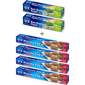 Ece 4 Paket Pişirme Kağıdı ve 2 Paket Buzdolabı Poşeti Avantaj Paketi