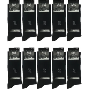 10 Çift Erkek Pamuklu Ekonomik Çorap Siyah