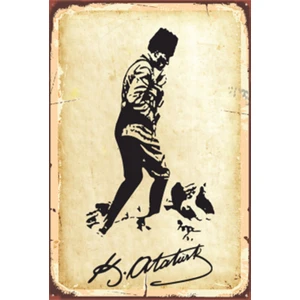 Hayat Poster Mustafa Kemal Atatürk Kocatepede Retro Ahşap Poster