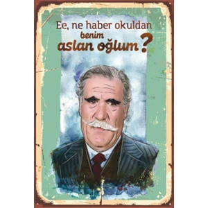 Hayat Poster Yeşilçam Replikler Hulusi Kentmen Retro Ahşap Poster