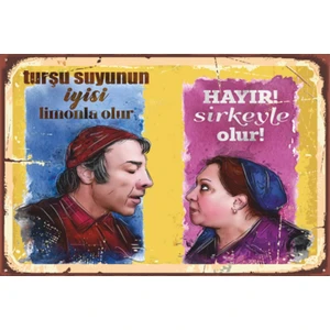 Hayat Poster Yeşilçam Replikleri Turşu Retro Ahşap Poster