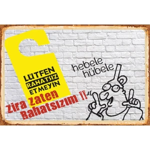Hayat Poster Lütfen Rahatsız Etmeyin Retro Ahşap Poster