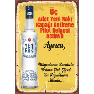 Hayat Poster Türk Rakısı Retro Ahşap Poster