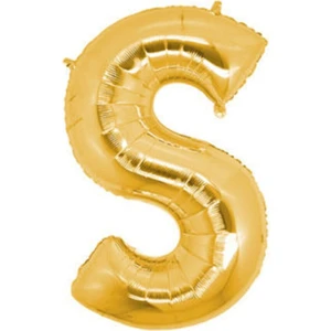 S Harfi Altın (Gold) Renk   Folyo Balon-40 Santim -Harf Isim Folyo Balon
