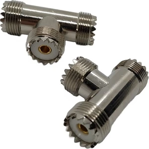 Uhf T Adaptör Uhf Konnektör Çoklayıcı  (3 Adet Uhf Dişi-Dışdiş)