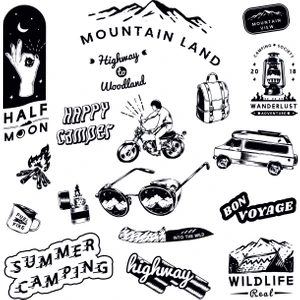 Blaze Art Kamp Temalı Otomobil/karavan Sticker Set