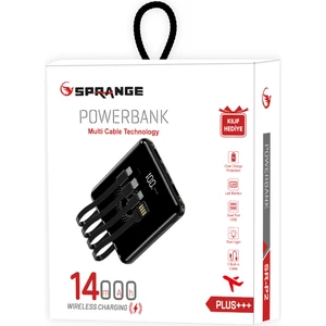 14000 Mah Dual USB Port LCD Ekran 3 Dahili Kablo Çift El Feneri Wireless Powerbank