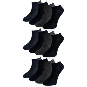 Çorap Çekmecesi Unisex Pamuklu Kısa Çorap 12'li