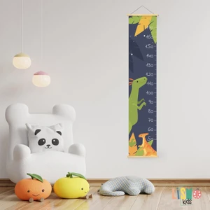 Lismo Kids Taş Devri Dinozor Ip Askılı Kanvas Boy Ölçer