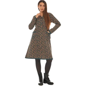 Pazen  Petrol Yıldız Nakışlı Kısa Elbise