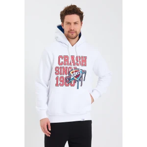 Amazing Crash  Kapüşonlu Kanguru Cepli Baskılı Sweatshirt