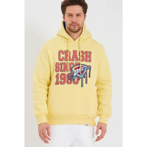 Amazing Crash  Kapüşonlu Kanguru Cepli Baskılı Sweatshirt