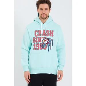 Amazing Crash  Kapüşonlu Kanguru Cepli Baskılı Sweatshirt