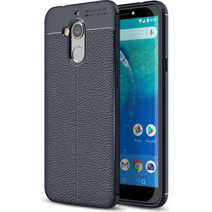 Aqua Aksesuar General Mobile 8 Go Kılıf Kamera Korumalı Deri Görünümlü Silikon Kapak