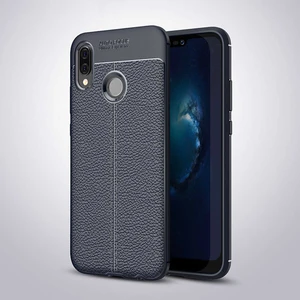 Aqua Aksesuar Huawei P20 Lite Kılıf Kamera Korumalı Deri Görünümlü Silikon Kapak