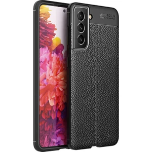 Aqua Aksesuar Galaxy S21 Fe Kılıf Kamera Korumalı Deri Görünümlü Silikon Kapak